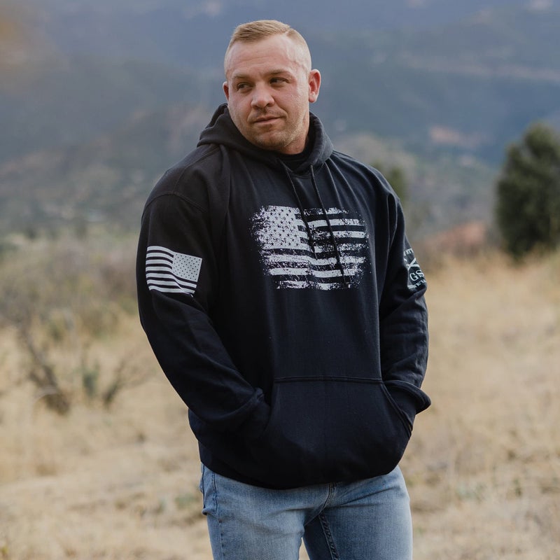 Grunt Style Vintage American Hoodie (Black, Medium) - Image 2